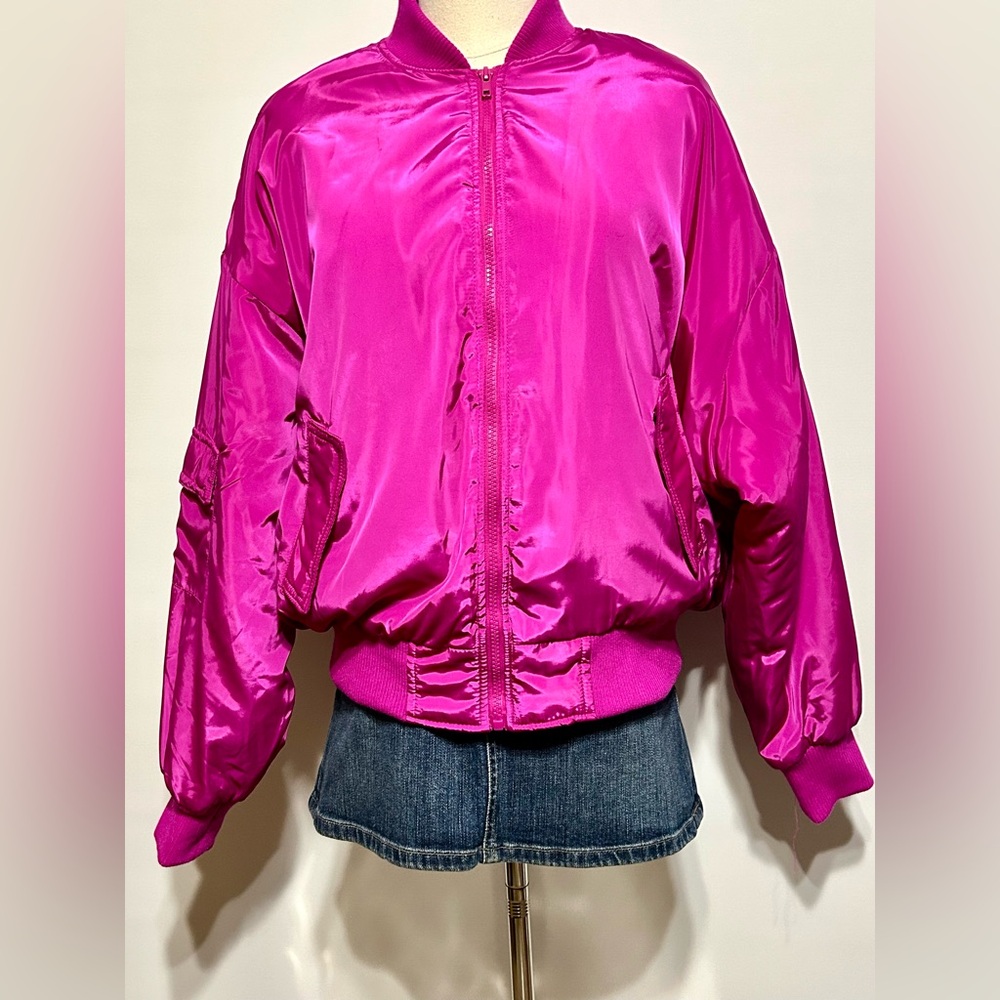 New Look Vibrant Fuchsia Bomber Jacket